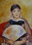 Pierre-Auguste Renoir Femme a l'eventail oil painting artist